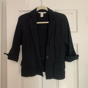 DVF Knit Suiting Blazer 3/4 Sleeves Black